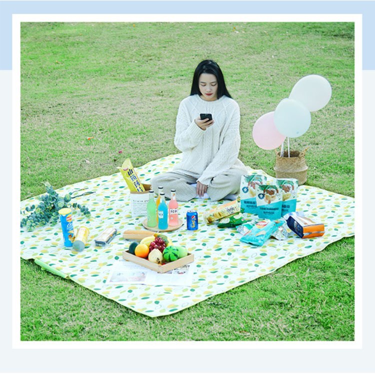 [Size 145x180cm] Bạt trải cắm trại xếp gọn, thảm trải đi phượt, picnic vải Oxford chống thấm có quai xách cao cấp #C581