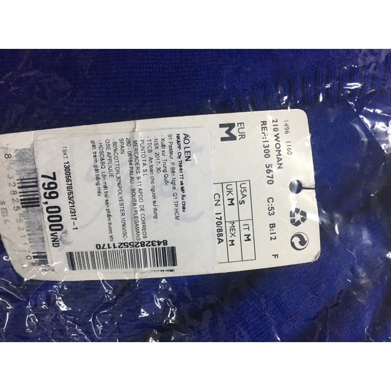 Áo len Mango auth size M dưới 60kg