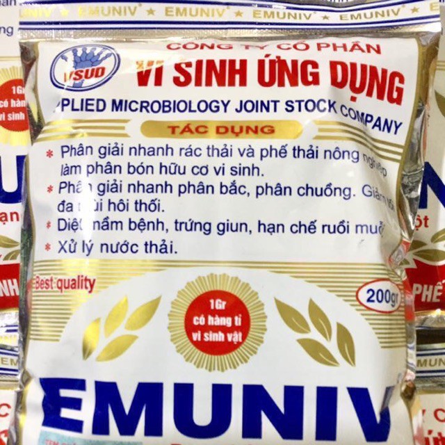 Bán CHẾ PHẨM VI SINH XỬ LÝ PHẾ THẢI HỮU CƠ EMUNIV hàng nhập, phân phối trong nước bởi thietbinhavuon.