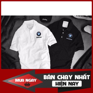 [BIG SALE] Áo Phông Polo Nam 2020 Họa tiết thêu BMW 2 màu đen trắng