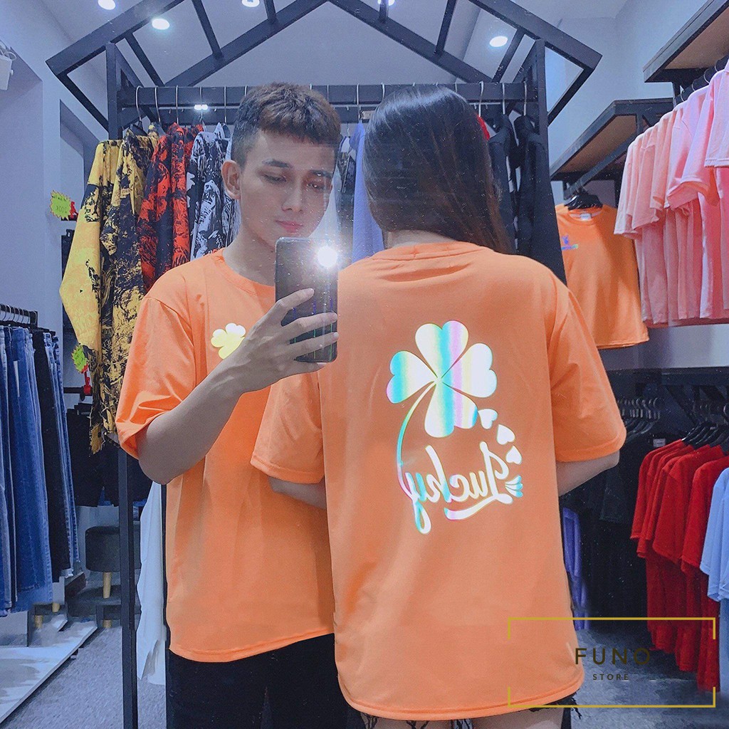 Áo Thun Phản Quang CỎ BỐN LÁ Áo Thun Form Rộng Tay Lỡ A004 Nam Nữ Phản Quang Mát , Mịn | BigBuy360 - bigbuy360.vn