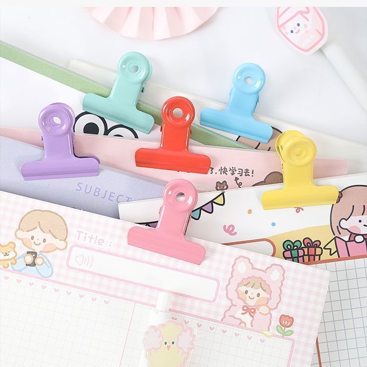 Kẹp Hồ Sơ Nhỏ Đuôi Dài Bằng Sắt Màu Sắc Dễ Thương