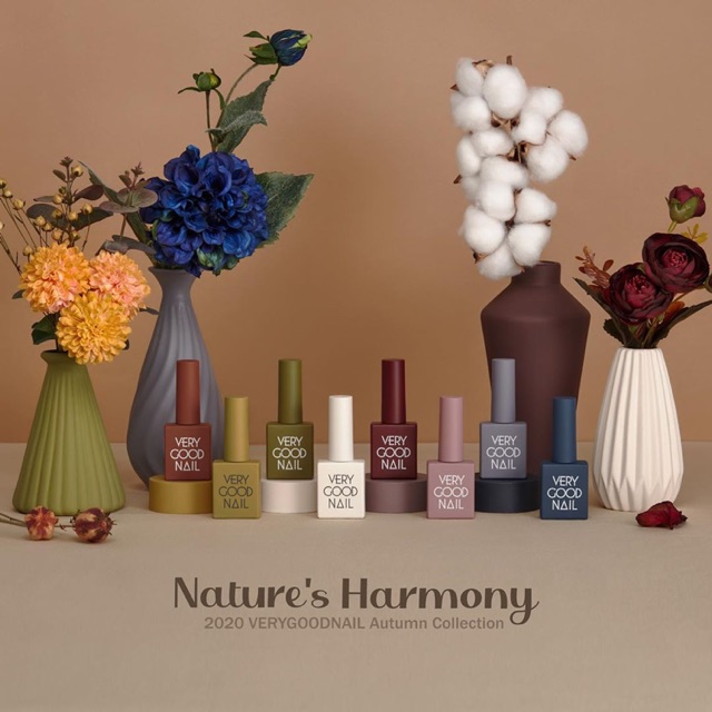 Bộ sản phẩm sơn gel Very Good Nail mùa thu -Nature's Harmony autumn 2020 [ set 8 chai]