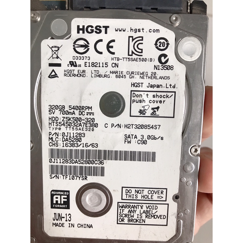 Ổ Cứng HDD Laptop 2.5 inch 320GB, 500GB Sức Khỏe Tốt BH 1 Tháng