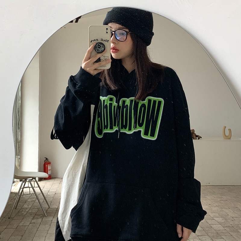 Áo hoodie HY KOREA nam nữ form rộng có mũ chất liệu nỉ lót bông WORLDWIDE DC287