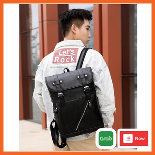 Balo da nam Hàn Quốc 2020- hàng đẹp, da mềm mại, chắc chắn, đi học, đựng laptop 14inch