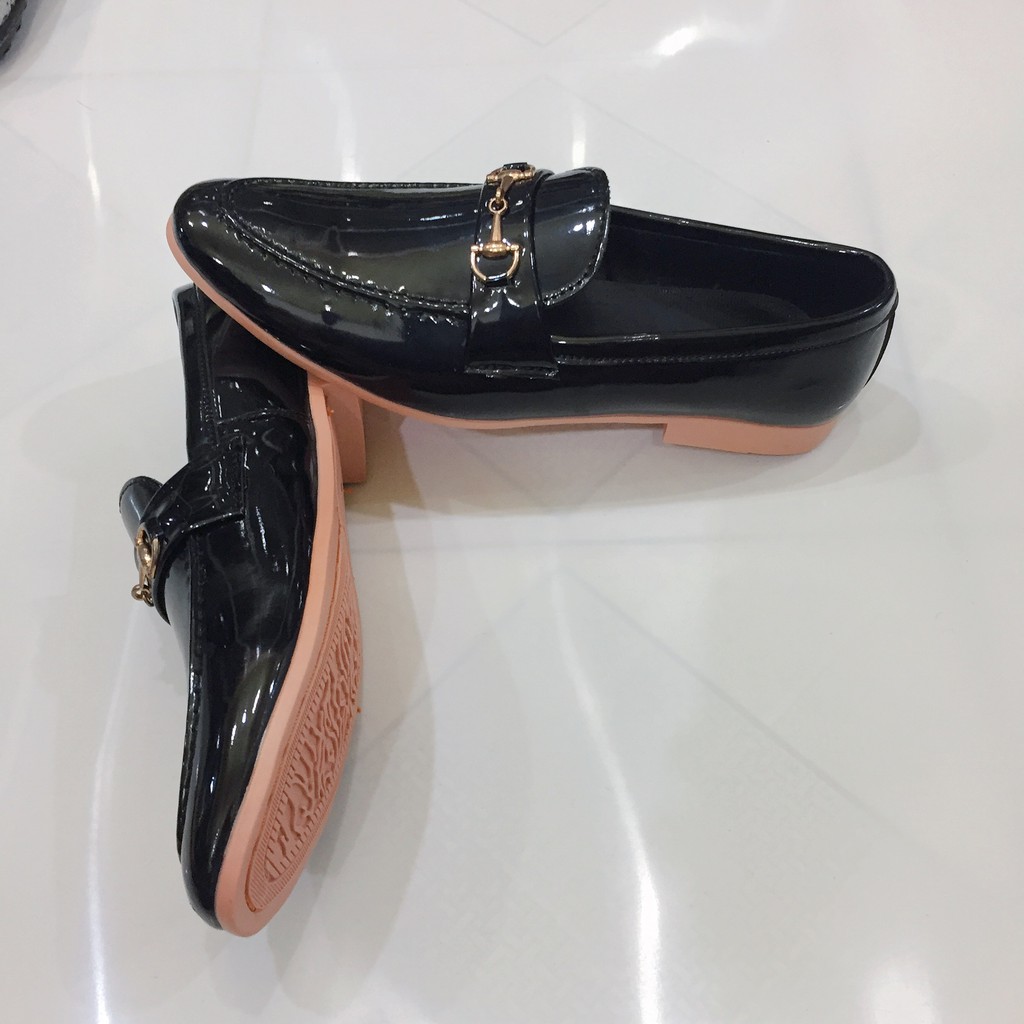 Giày tây nam da bóng đai kim loại vàng lịch lãm hàng cao cấp giá rẻ( Vina Store )