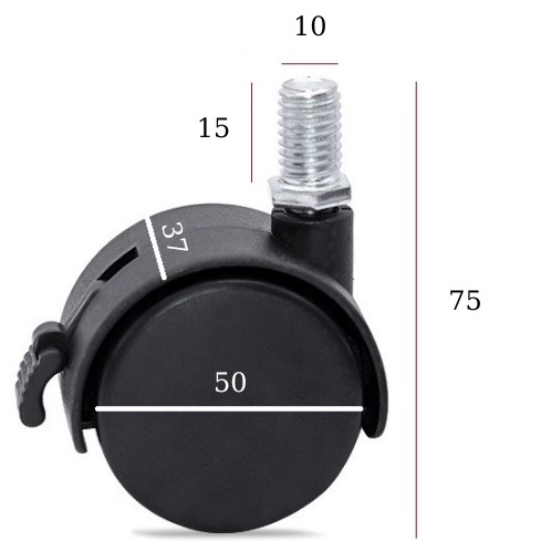 Bánh xe nhựa có khóa Bánh xe quạt hơi nước  Nguyên Việt chạy êm, bền chắc