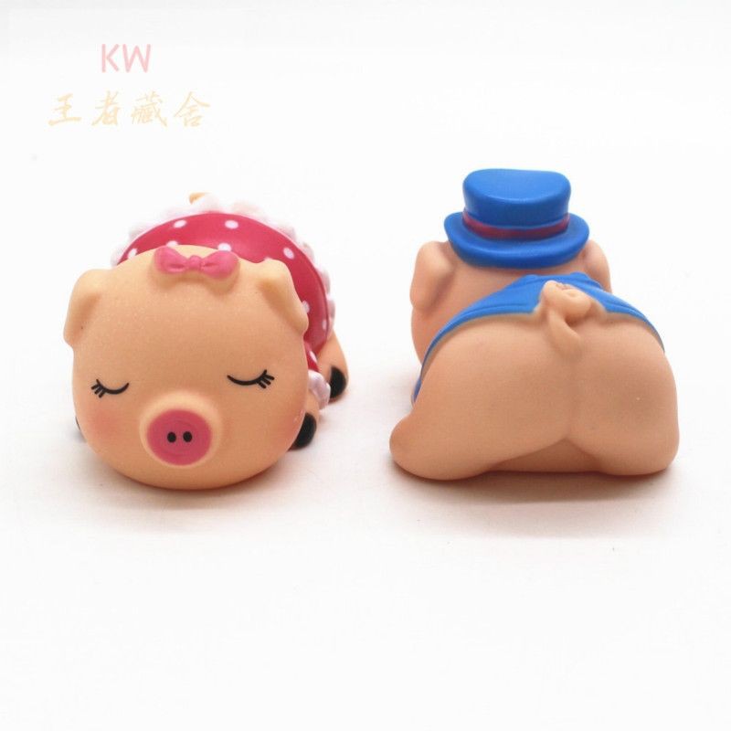 Phụ kiện heo cô dâu chú rể nằm mẫu mới trang trí tiểu cảnh,  chậu cây, làm đồ thủ công, trang trí bánh gato (gateau)