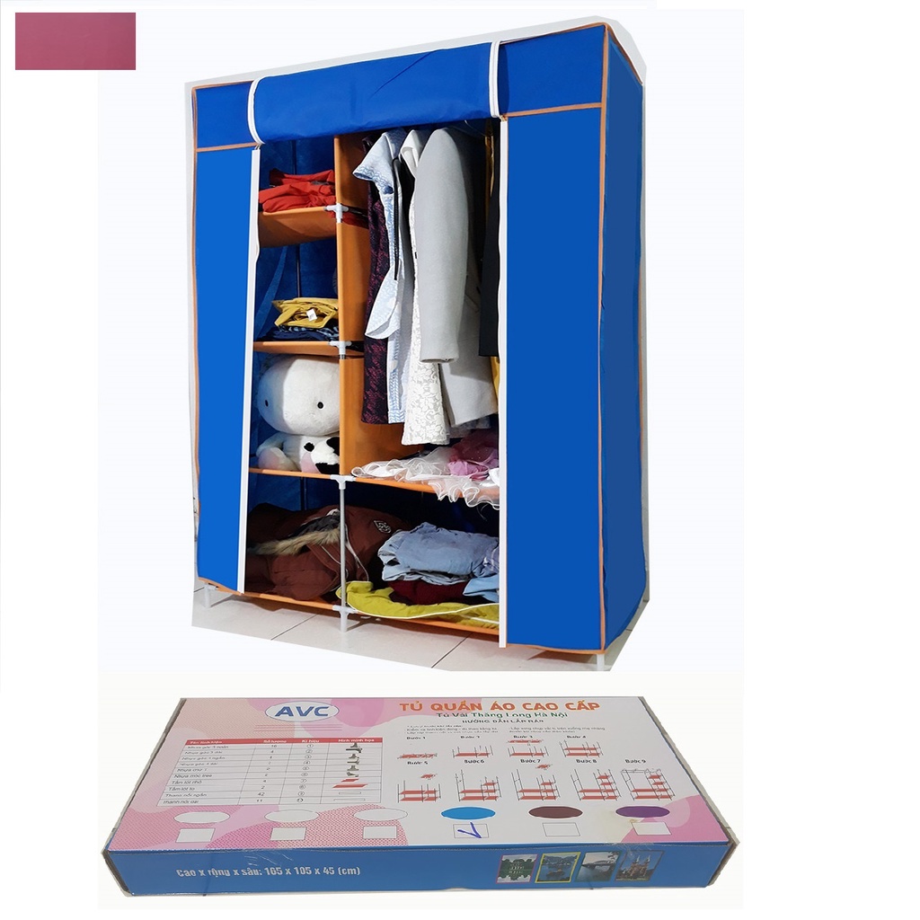 Tủ Vải Quần Áo 2 Buồng 6 Ngăn To, Bền - ảnh kèm theo thật 100%