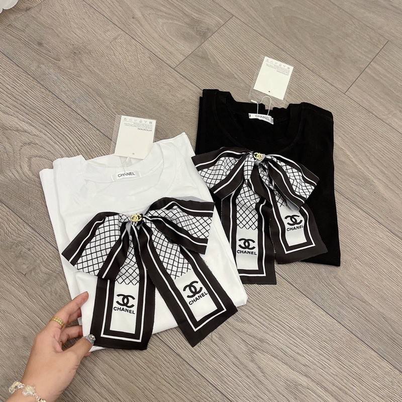 Áo cotton kèm tag nơ cực xinh [HOT NHẤT] chất siêu xịn