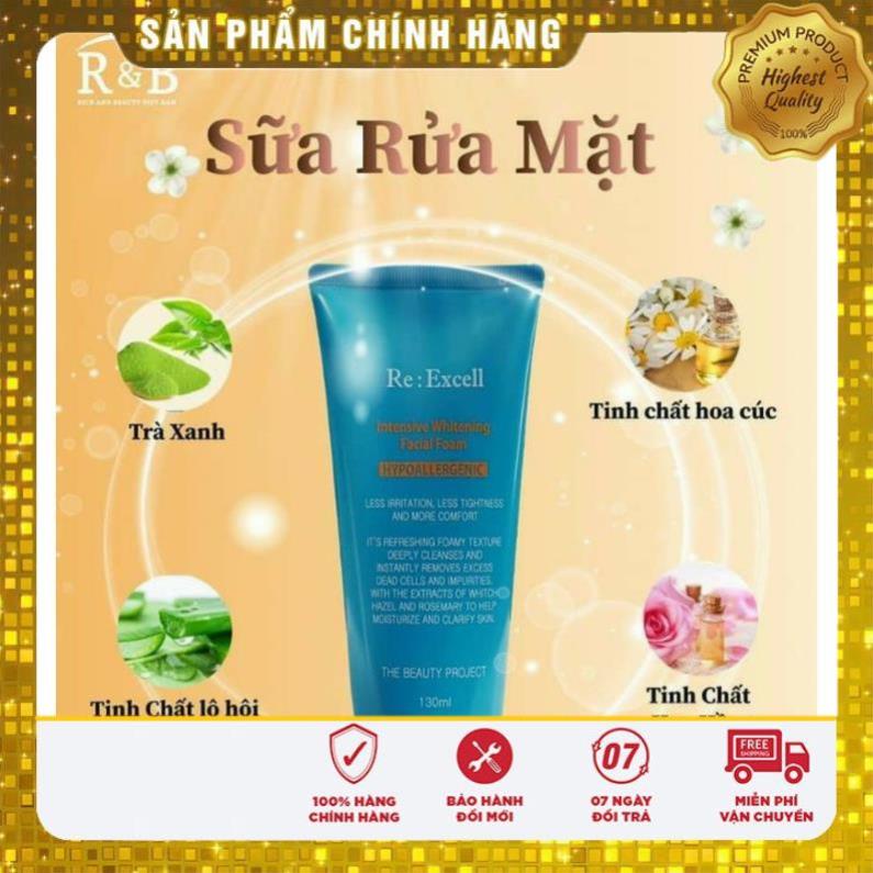 Sữa rửa mặt trắng da Intensive Whitening Facial Foam không chứa xà phòng,giúp da Dầu da Khô sạch thoáng