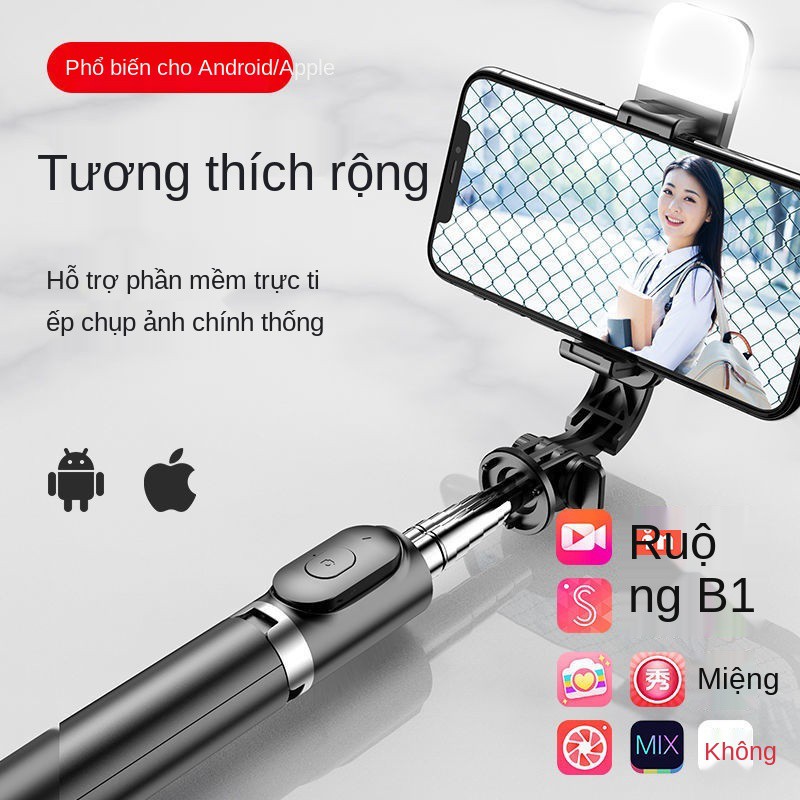 Gậy chụp ảnh tự sướng Bluetooth chân máy vô hình 360 xoay ngang và dọc camera phát sóng trực tiếp điện thoại di độ