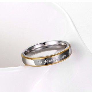 Nhẫn cặp titanium 2 màu forever love BHN72