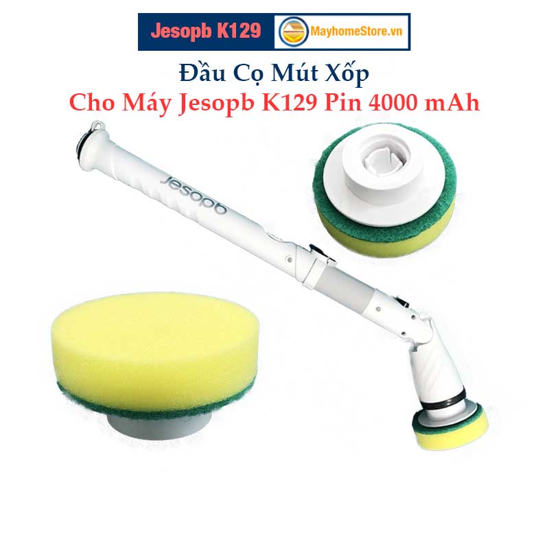 Đầu Cọ Mút Xốp Cho Máy Cọ Rửa Vệ Sinh Nhà Tắm Jesopb K129 Pin 4000 mAh