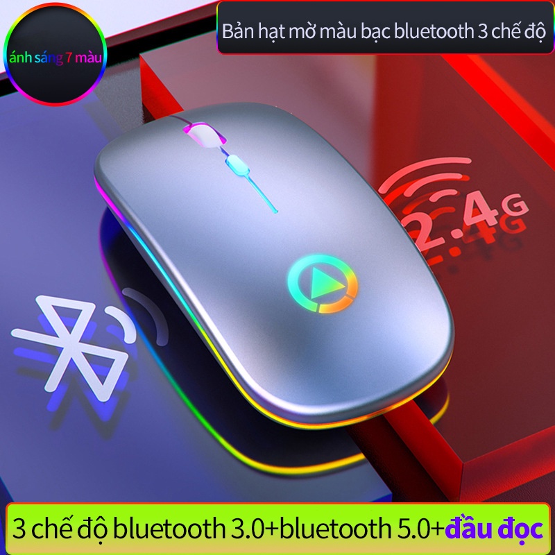 Chuột không dây  2.4G có thể sạc lại  RGB hoạt động im lặng có đèn LED sạc lại USB máy tính xách tay PC