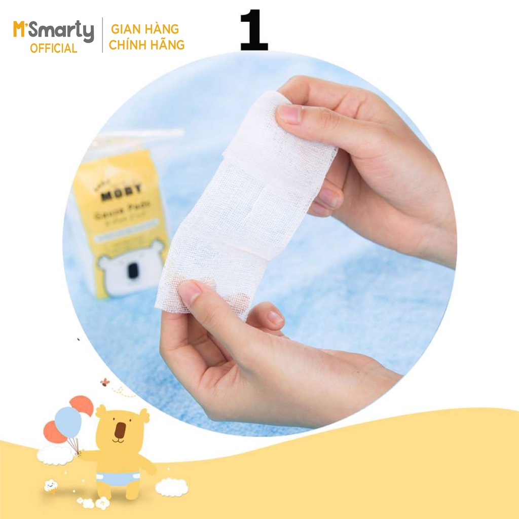[M'SMARTY] - Gạc Rơ Lưỡi Moby Baby Vệ Sinh Răng Miệng Cho Bé (5x5cm)