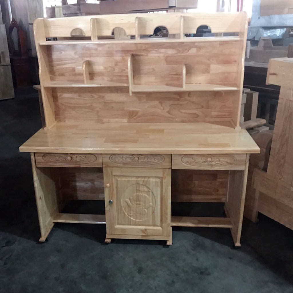 BÀN HỌC SINH GỖ THÔNG ĐÔI ,kệ  HỌC SINH