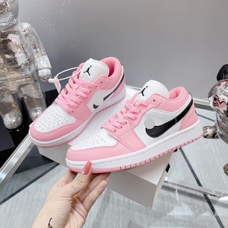 Giày thể thao nữ jordan low 1 hồng phấn ,Giày JD cổ thấp màu hồng bản đẹp full box bill