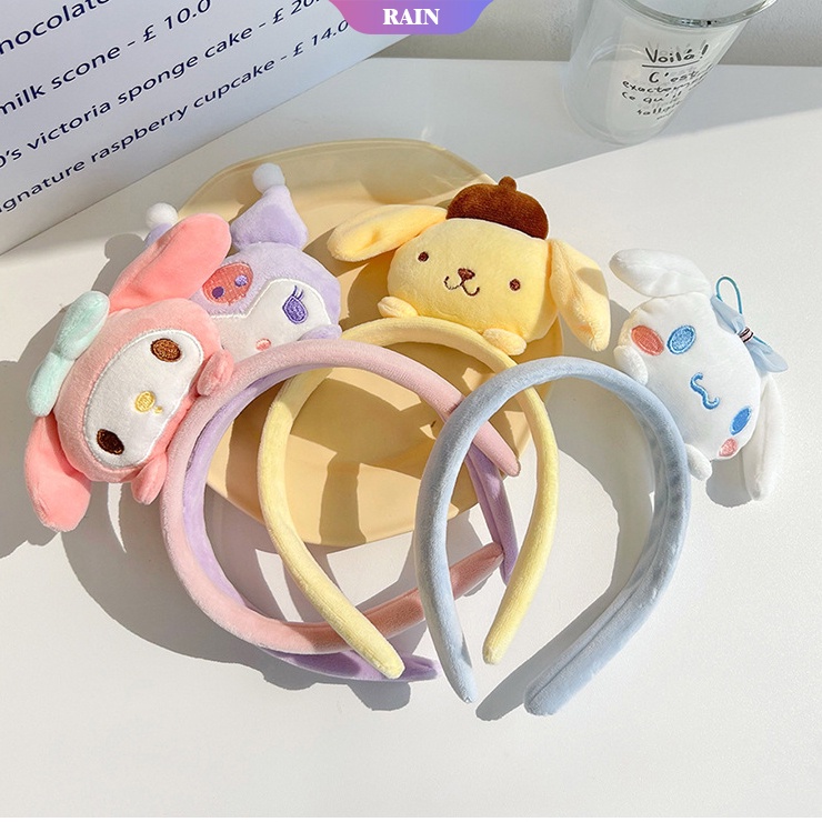 SANRIO Băng Đô Rửa Mặt Hình Búp Bê Nhồi Bông Dễ Thương Cho Nữ