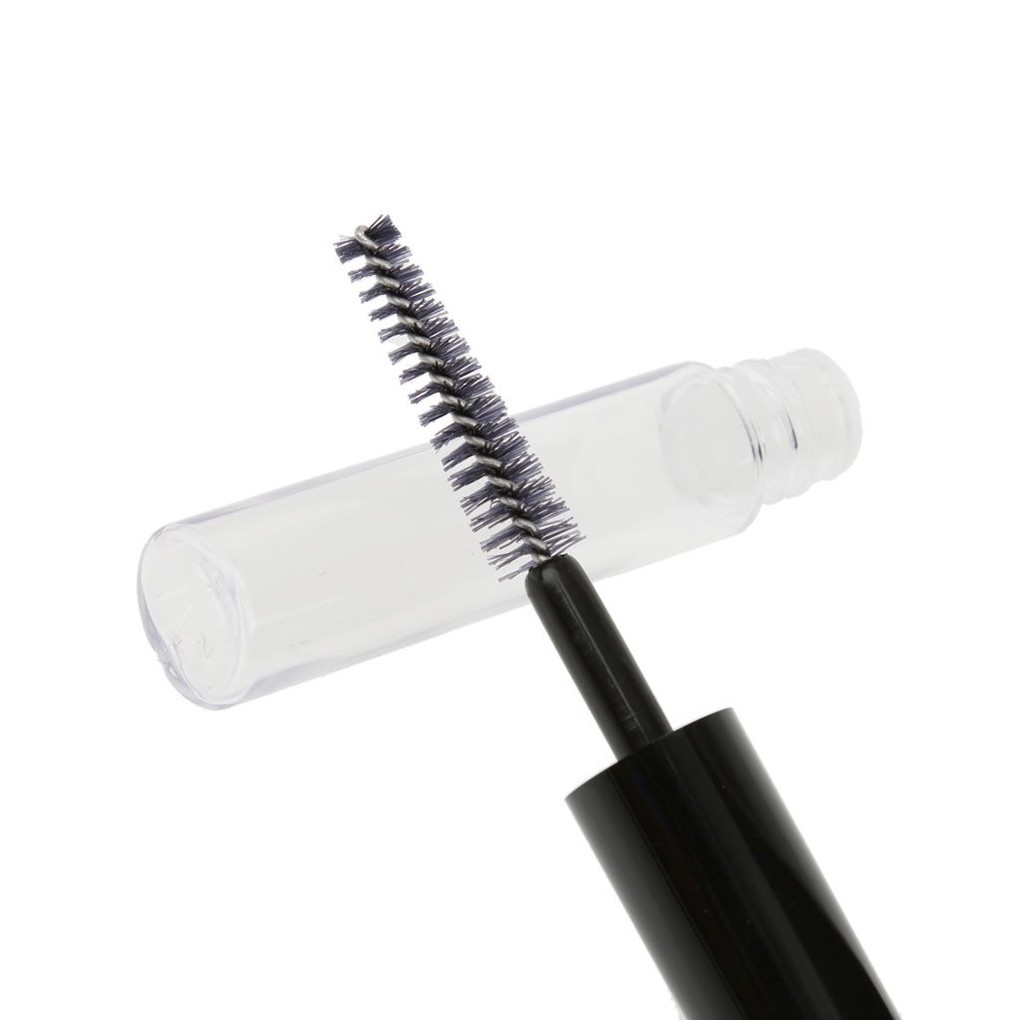 [Hàng mới về] Set 2 lọ tròn rỗng bằng nhựa PETG kèm cọ mascara trang điểm tiện lợi