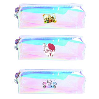 Hộp bút trong hologram in hình ONE PIECE RE: ZERO MY HERO ACADEMIA TODOROKI anime chibi đựng bút xinh xắn