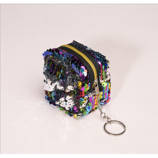 Ví hình hộp mini đính sequin lấp lánh đựng tiền đồng dễ thương | BigBuy360 - bigbuy360.vn