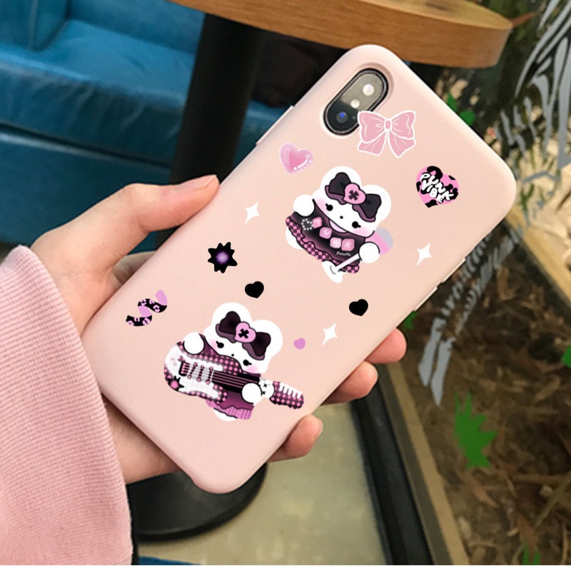 Peach 1Pcs Color laser cartoon waterproof sticker Journal Scrapbook Decor Sticker