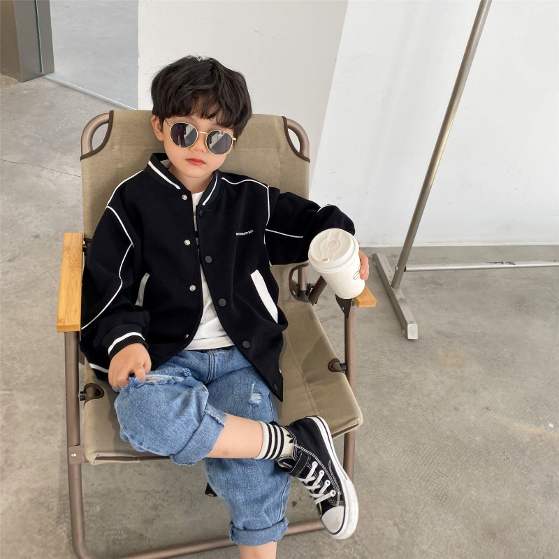 Áo Khoác Bóng Chày Phối Màu Tương Phản Thời Trang Mùa Xuân Cho Bé Trai