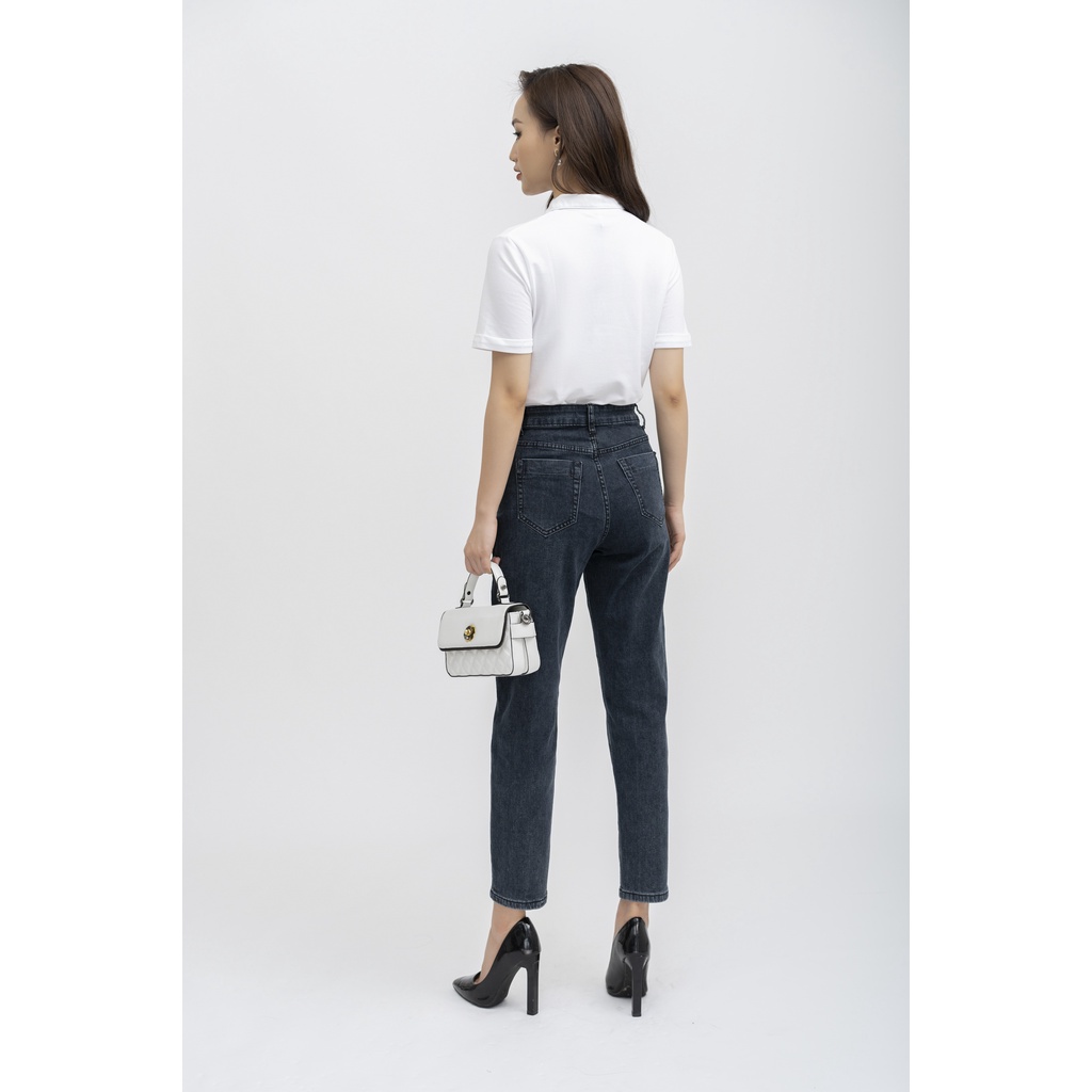 Áo thun nữ cotton Fiona, Áo polo tay ngắn màu trắng co giãn chất liệu mịn mát FIONA F522182