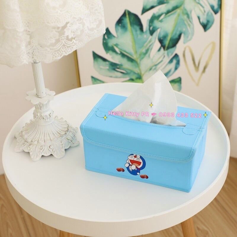 Hộp đựng khăn giấy xếp gọn Hello Kitty Doremon Doraemon