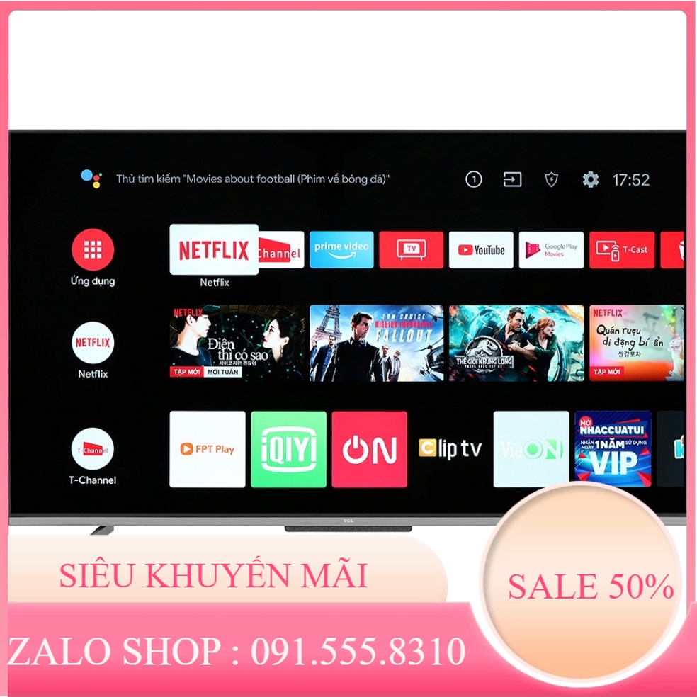 Tivi TCL 55 inch Smart tivi 4K 55P725 [MIỄN PHÍ LẮP ĐẶT]