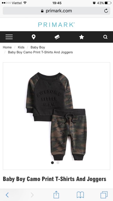 Bộ Nỉ Bé Trai NYC Nổi Răn Ri Primark