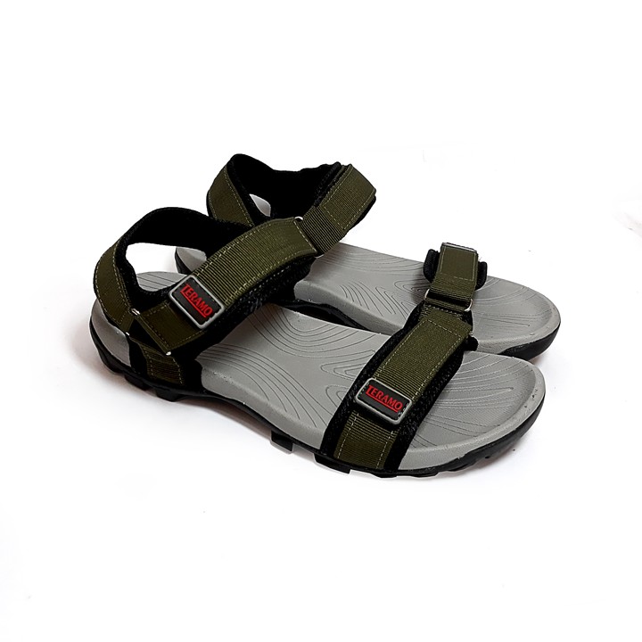 Giày sandal unisex chính hãng Teramo hay sandan TRM06 xanh rêu kiểu giày sandal quai ngang