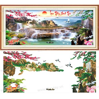 Tranh Đính Đá ABC 3D Lưu Thuỷ Sinh Tài LV020 (Khách tự đính) kt:120x60cm