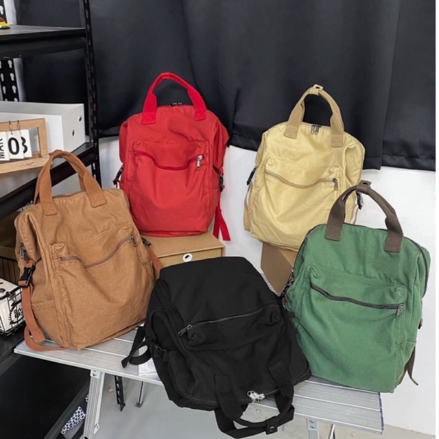 Balo 2 quai hình chữ nhật phong cách Vintage