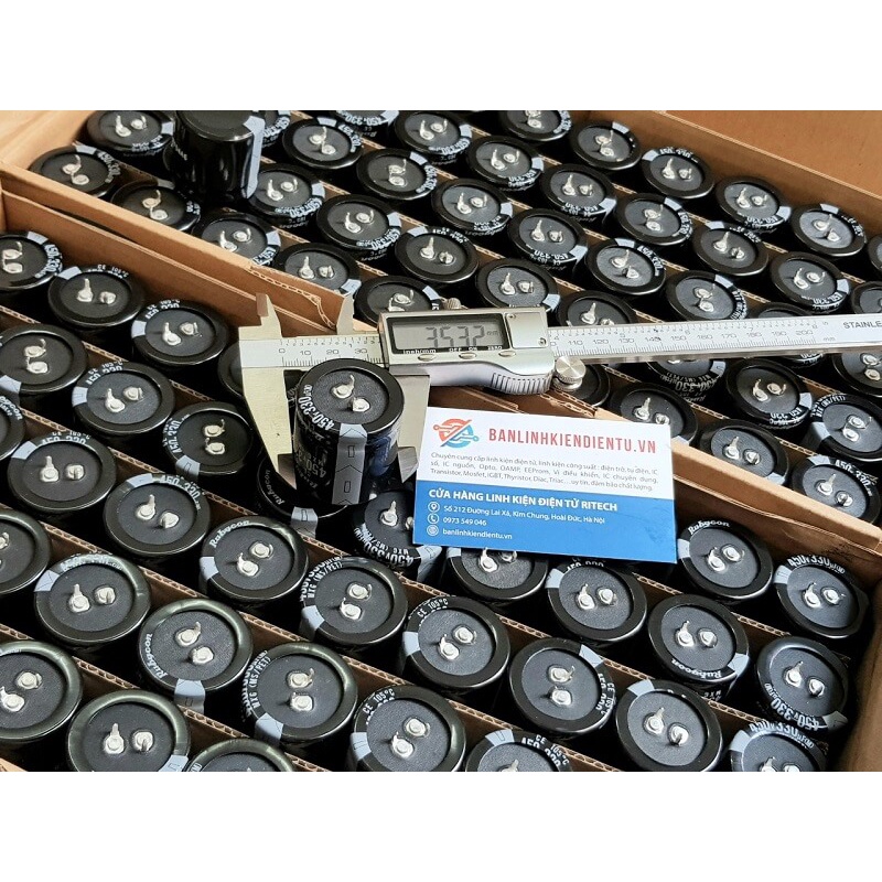 Tụ hóa Nichicon, Rubycon 330uF 450V 450V330uF kích thước 35x35mm