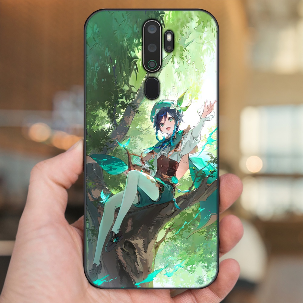 Ốp lưng Oppo A5 2020, A9 2020 viền đen in hình Venti Genshin Impact