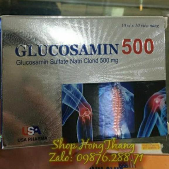 GLUCOSAMIN 500mg  Giúp xương chắc khớp khỏe, ngăn ngừa thoái hóa khớp, tái tạo mô sụn viên