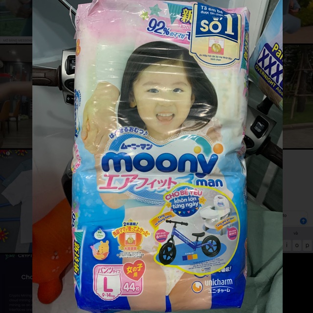 Tả quần Moony size L 44 miếng