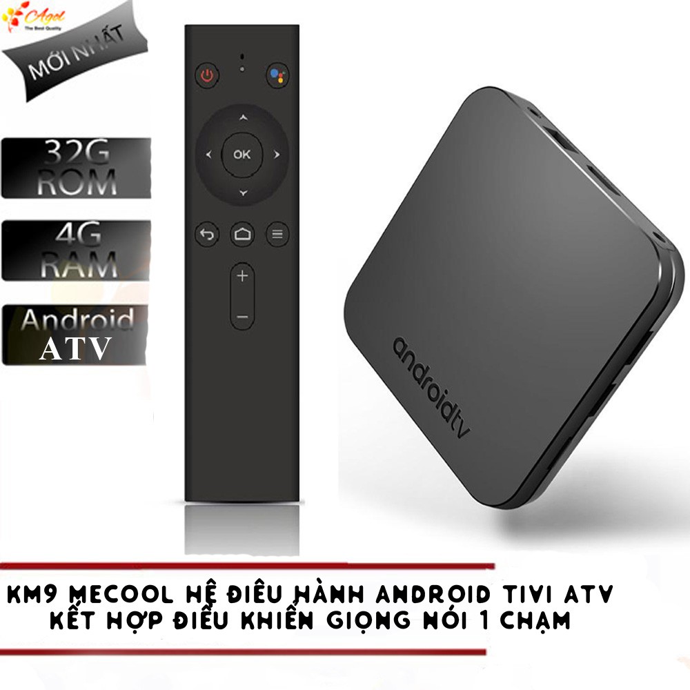 Km9 Mecool ATV pro có tìm kiếm voice 4GB RAM 32G ROM điều khiển giọng nói có cài sẵn ứng dụng giải trí