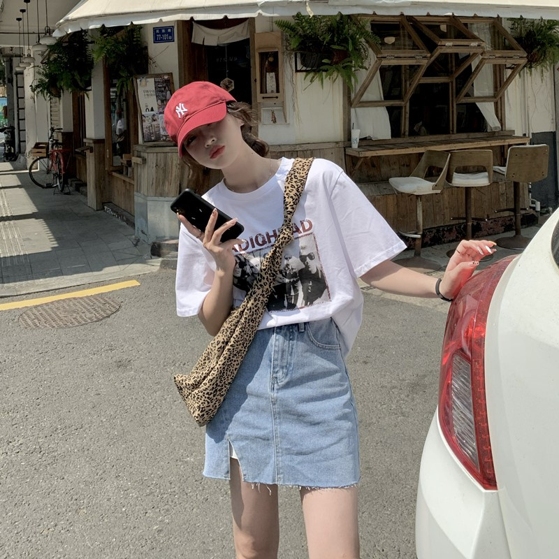 Áo thun tay ngắn cổ tròn form rộng in hình thời trang Mỹ retro | BigBuy360 - bigbuy360.vn