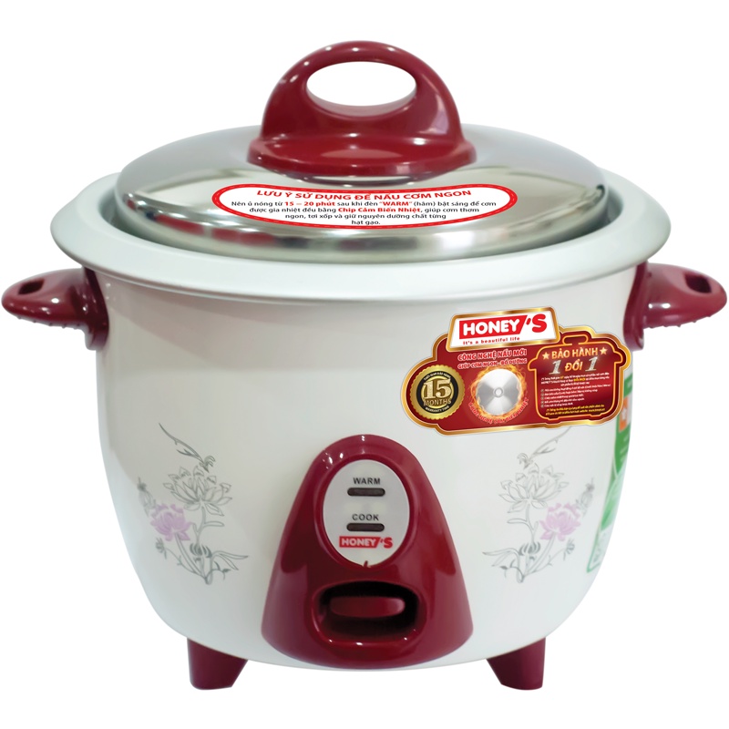 Nồi cơm điện nắp rời Honey's HO-701M18D -1.8L, chip cảm biến giúp cơm ngon, giữ ấm cơm đến 10h,tiết kiệm điện