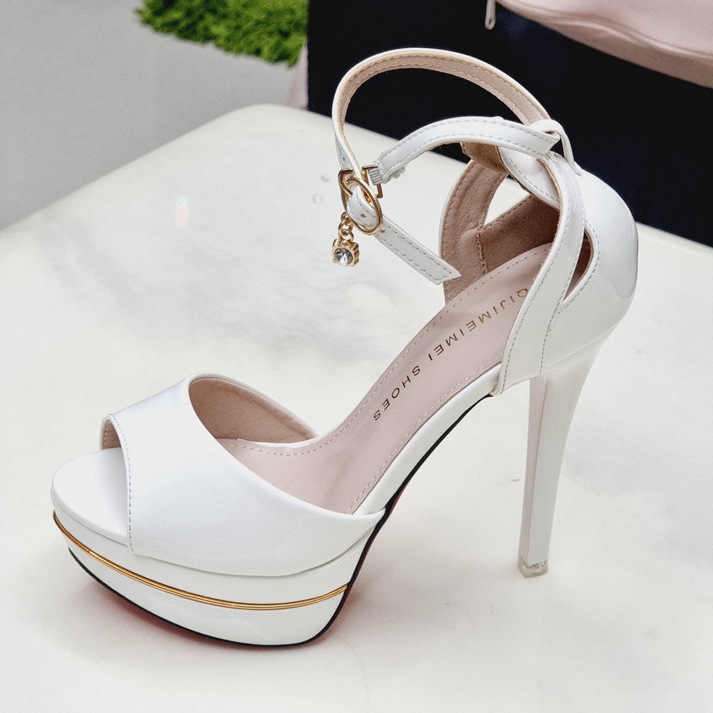 Sandal Cao Gót 13p Đế Đúp Kép💥HÀNG ĐẸP💥Giày Cô Dâu Đi Tiệc 208-129