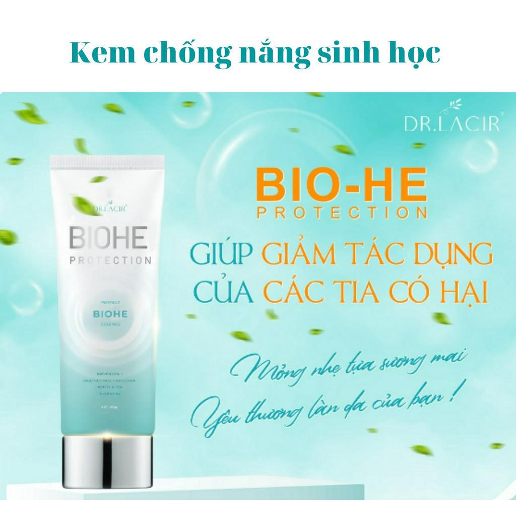Kem chống nắng Dr Lacir chống nắng sinh học Biohe ngăn ngừa tia có hại HEV, chống lão hóa, dưỡng ẩm, trắng da, 60ml