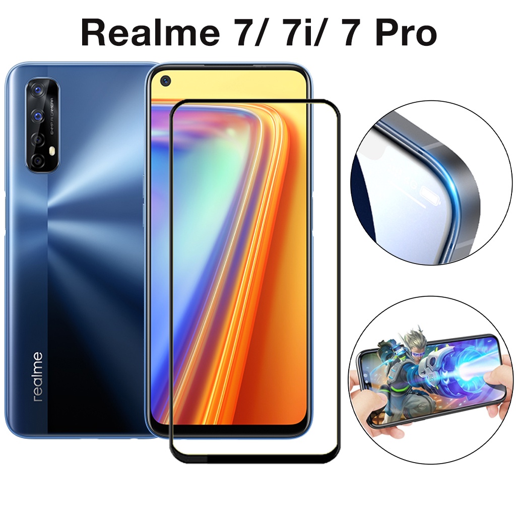 Kính Cường Lực Realme 7 7i 7Pro full màn cao cấp chống trầy xước màn tặng kèm khăn lau màn hình Kính [9D]