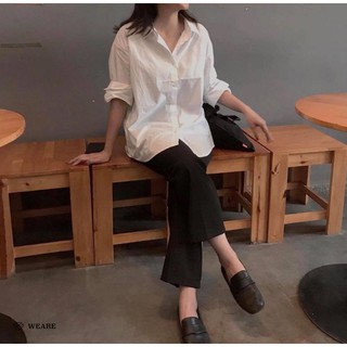 ÁO SƠ MI HÀN QUỐC TRẮNG NỮ BASIC (100% COTTON)