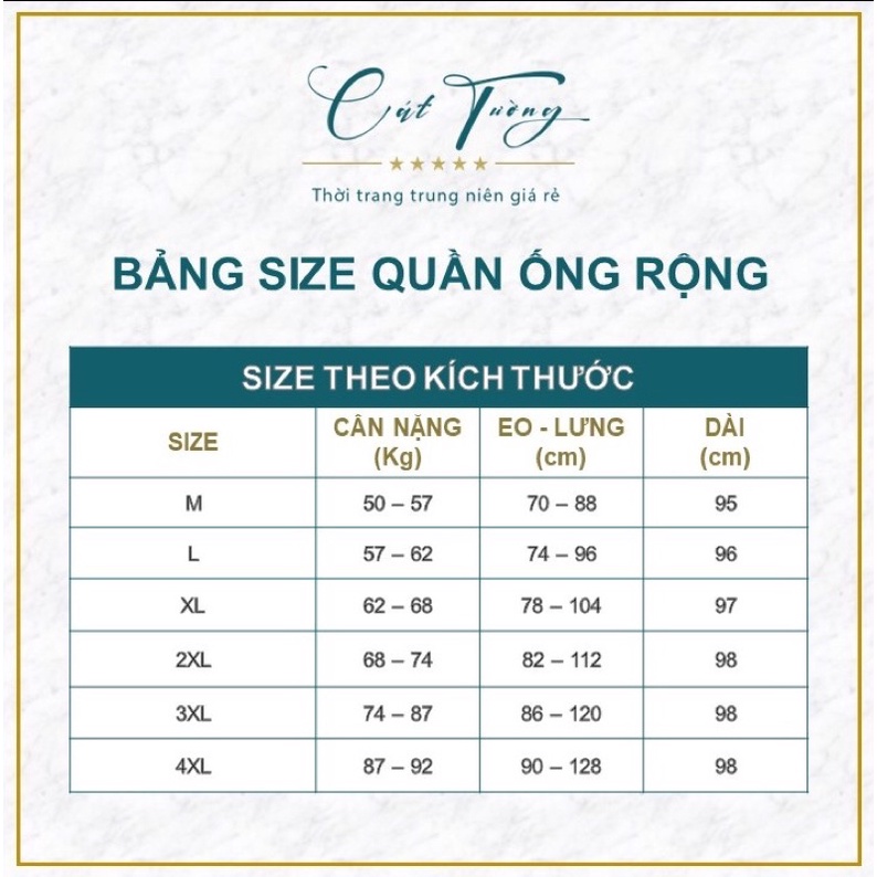 Set bộ trung niên - Áo kiểu , Quần ống rộng cao cấp , trẻ trung , lịch sự - Thời trang Bigsize Cát Tường