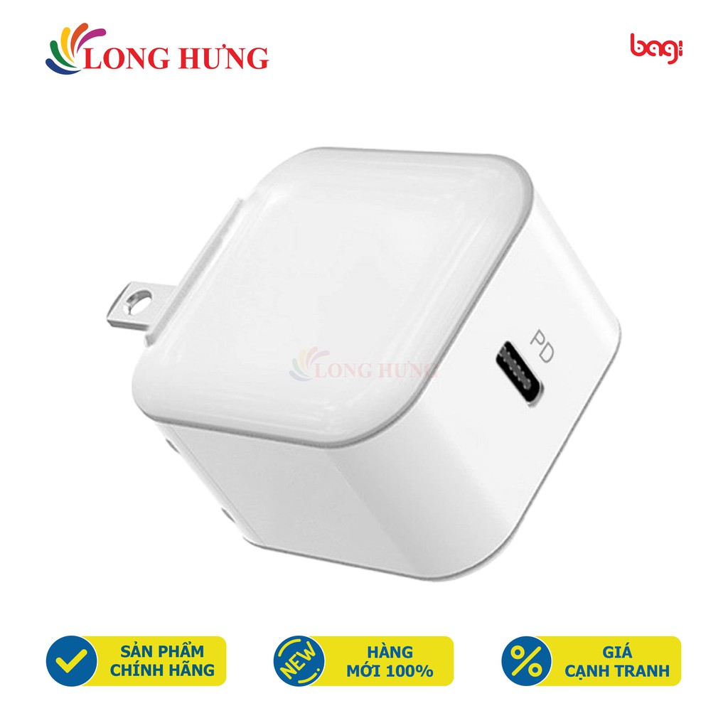Cốc sạc Bagi QC 4.0 20W 1Type-C CE-PD20 - Hàng chính hãng - Cổng ra 1Type-C Sạc nhanh 20W Dòng điện ổn định