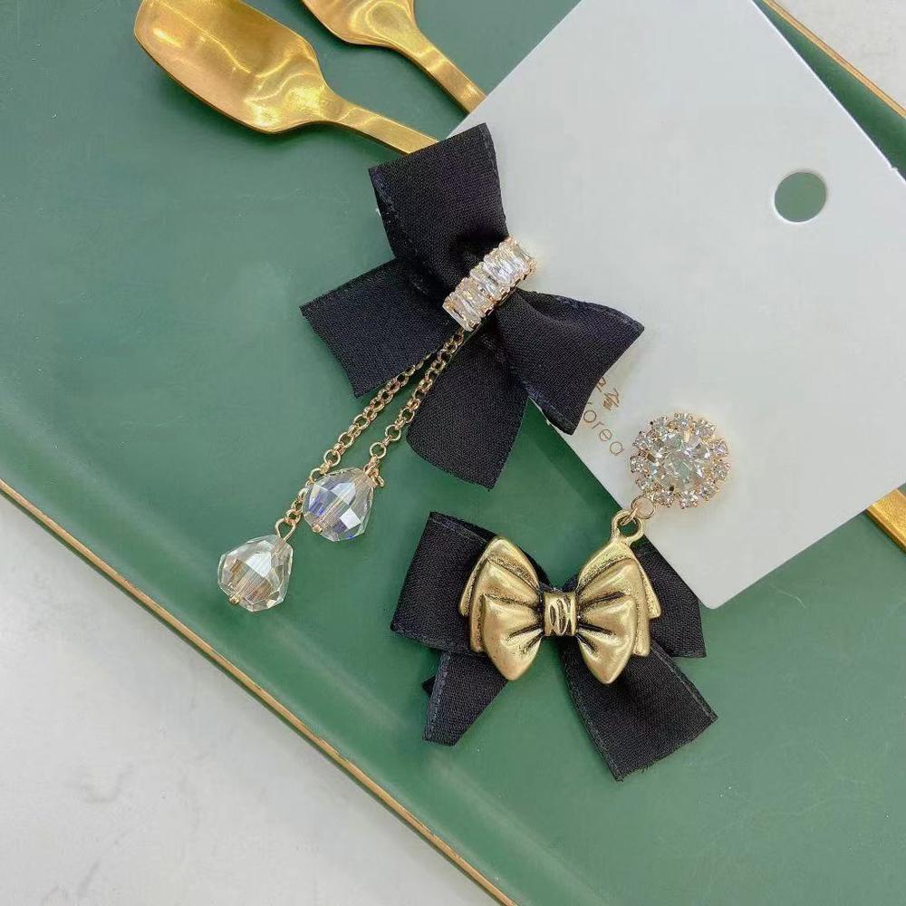 Bông Tai Đính Nơ Hình Trái Tim Bằng Nhung Thời Trang Dành Cho Nữ